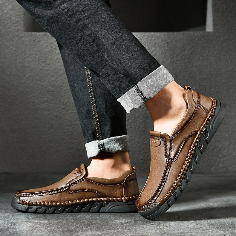 Artisan Hand-Stitched Men's Loafers - Comfortable Slip-On Casual Shoes
