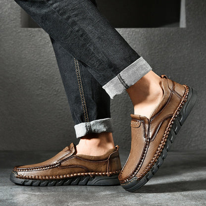 Artisan Hand-Stitched Men's Loafers - Comfortable Slip-On Casual Shoes