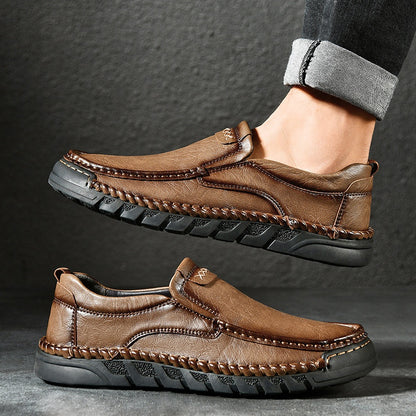 Artisan Hand-Stitched Men's Loafers - Comfortable Slip-On Casual Shoes