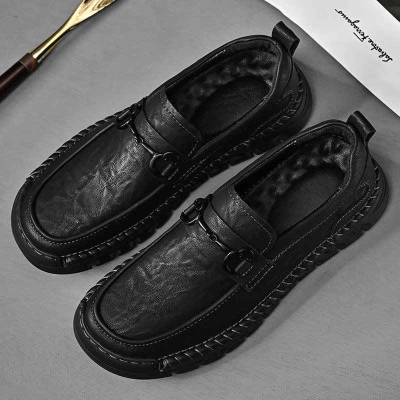 Business casual soft-soled leather loafers