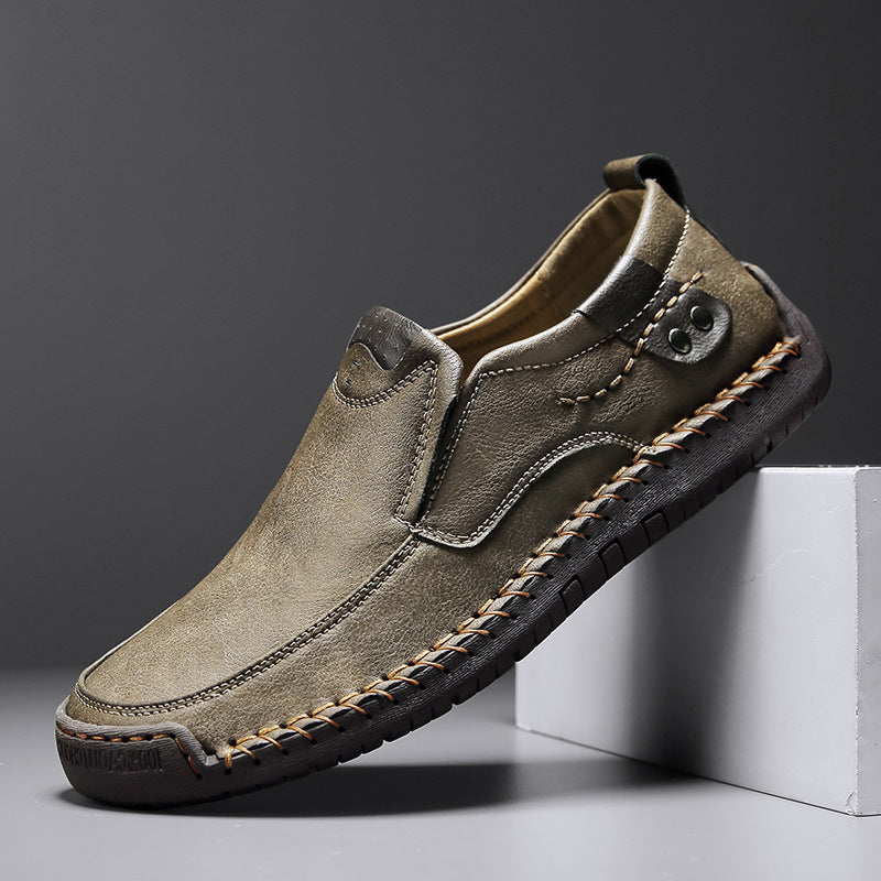 Hand-sewn casual shoes soft sole loafers