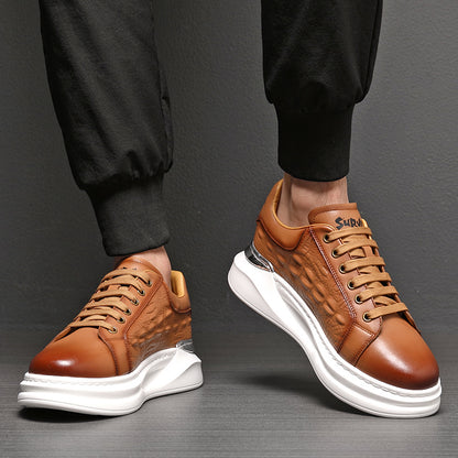 New Stylish Crocodile-Patterned Mesh Breathable Casual Shoes