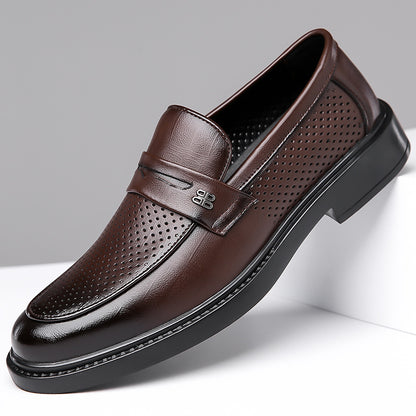 New Men's Dress-Casual Perforated Leather Loafers