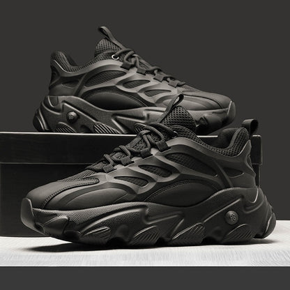 New Stylish Lightweight Comfortable Versatile Leather Platform Sneakers