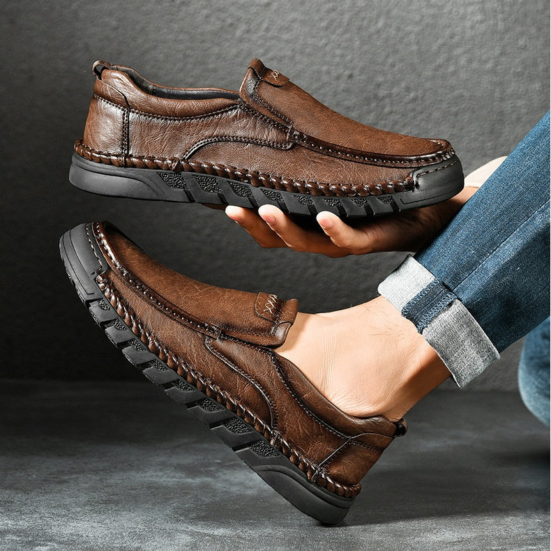 Artisan Hand-Stitched Men's Loafers - Comfortable Slip-On Casual Shoes