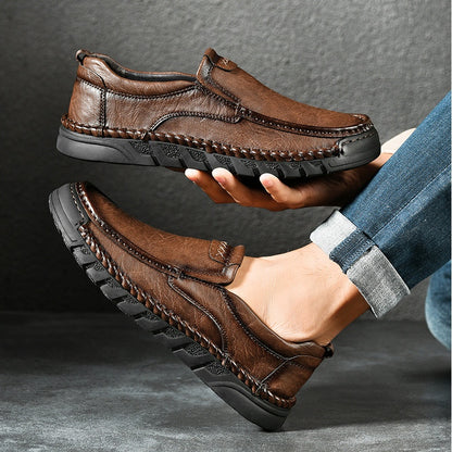 Artisan Hand-Stitched Men's Loafers - Comfortable Slip-On Casual Shoes