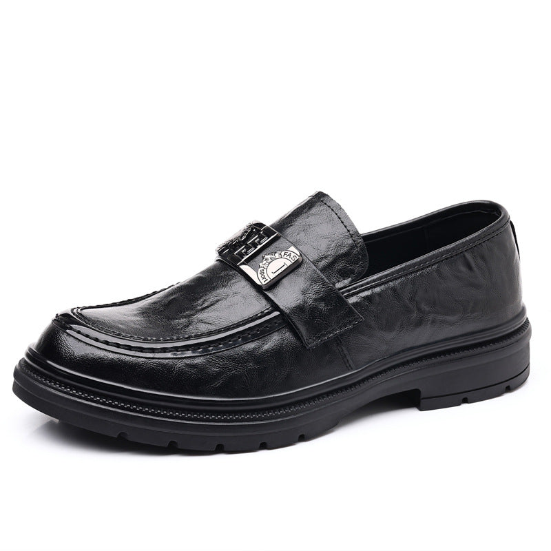 Men's Perforated Leather Slip-On Loafers: Full-Grain Dress-Casual Elegance