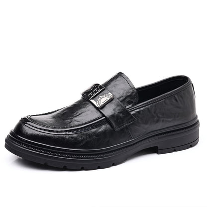 Men's Perforated Leather Slip-On Loafers: Full-Grain Dress-Casual Elegance