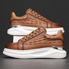 New Stylish Crocodile-Patterned Mesh Breathable Casual Shoes
