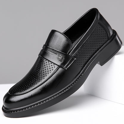 New Men's Dress-Casual Perforated Leather Loafers