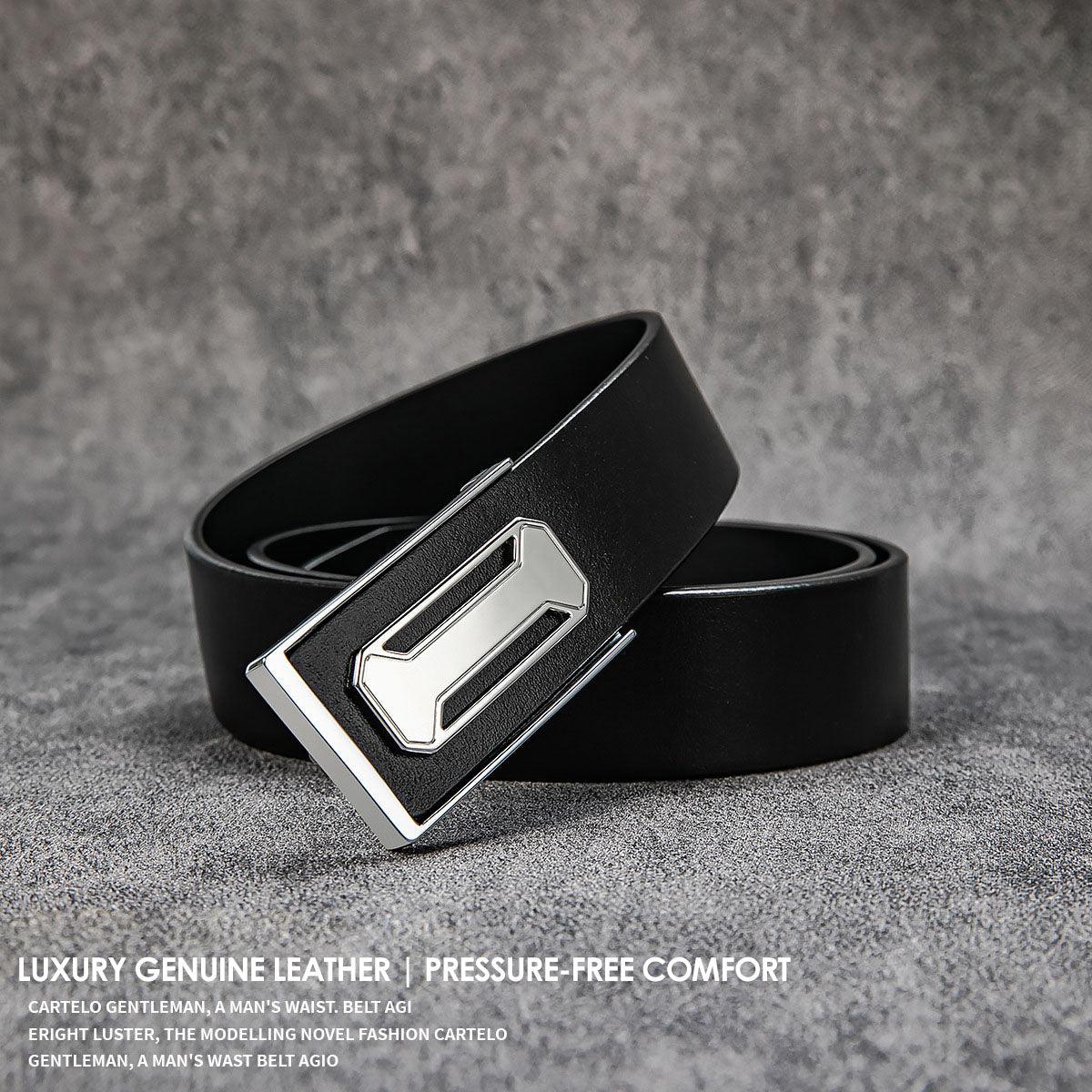Premium Top-Grain Leather Belt – High-End Business & Casual Men's Dress Strap