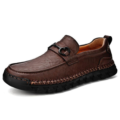 Business casual soft-soled leather loafers