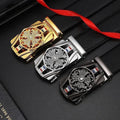 Luxury rhinestone rotating men's belt automatic buckle belt