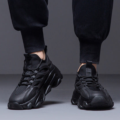 New Stylish Lightweight Comfortable Versatile Leather Platform Sneakers