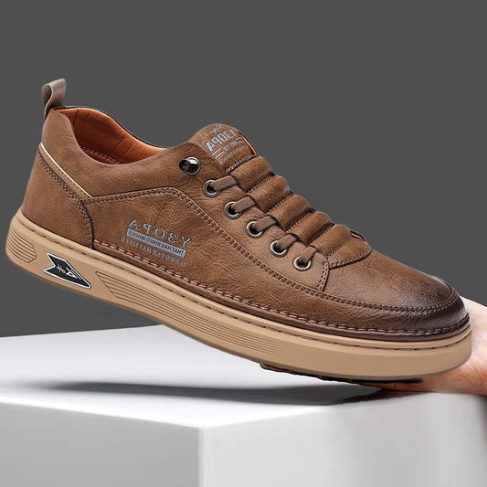 Fashionable retro all-match low-top genuine leather casual shoes