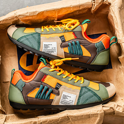 Men's High-Top Retro Color-Blocking Mesh Casual Sneakers