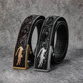 High-end quality crocodile pattern automatic buckle business casual belt