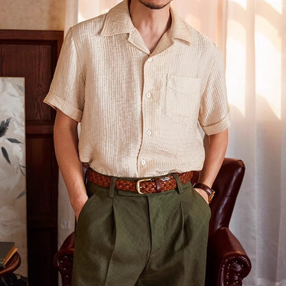 Handwoven Full-Grain Leather Belt - Solid Brass Buckle Dress & Casual Belt