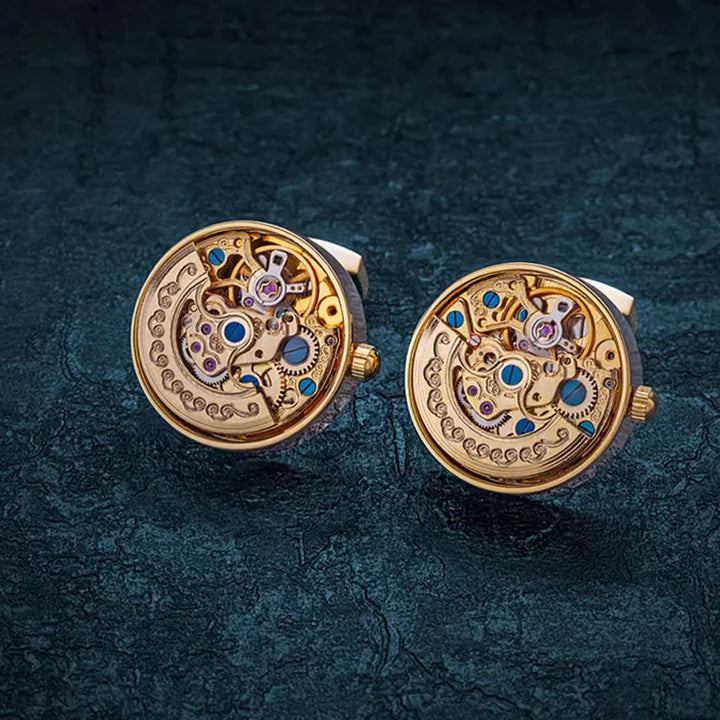 Fancy French Cufflinks|Mechanical Movement Cuff Stud Cufflinks