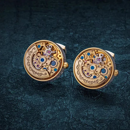 Fancy French Cufflinks|Mechanical Movement Cuff Stud Cufflinks