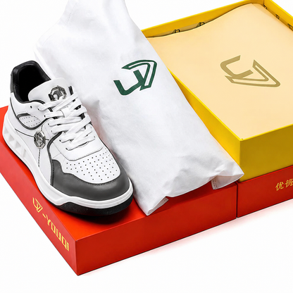 Men's Premium Leather Sneakers | 1st-Layer Cowhide | Lightweight & Stylish
