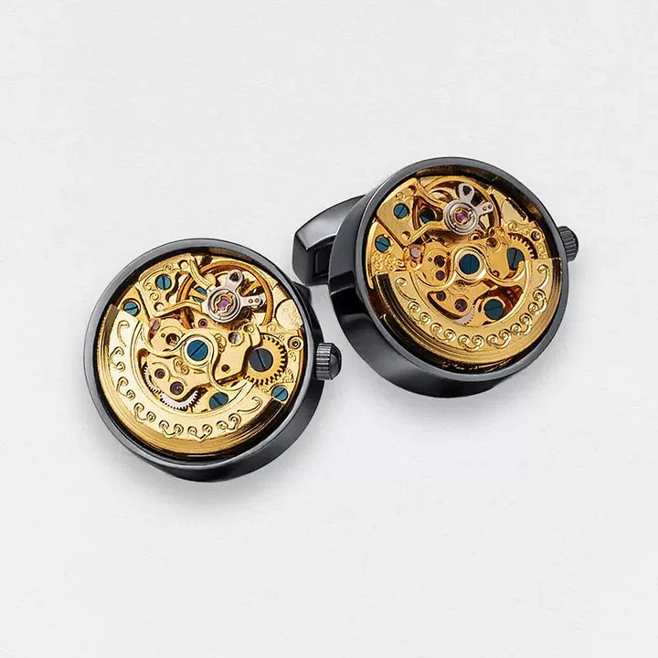 Fancy French Cufflinks|Mechanical Movement Cuff Stud Cufflinks