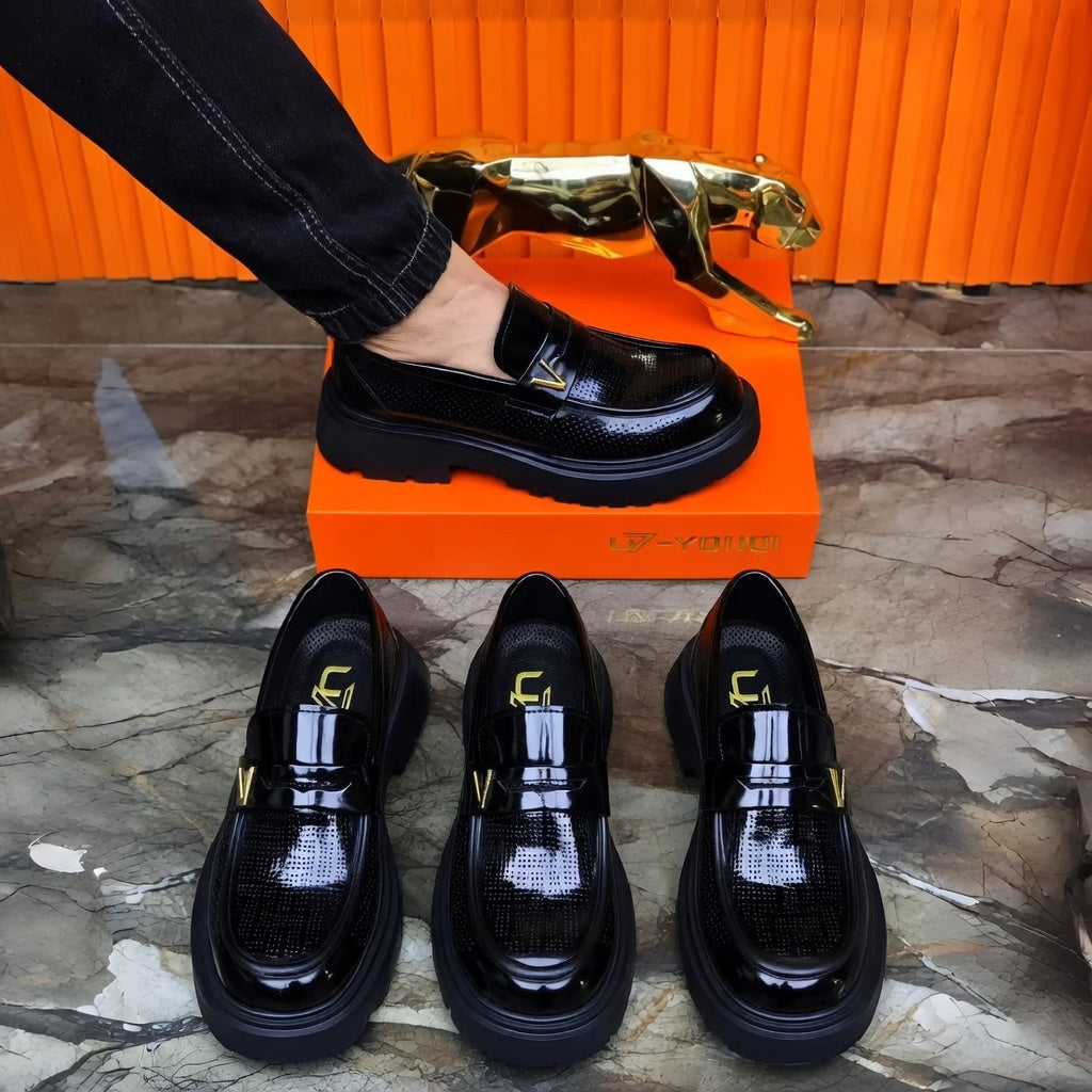 Mocasines de lujo sin cordones: zapatos de piel de becerro de primera capa hechos a mano (italianos)